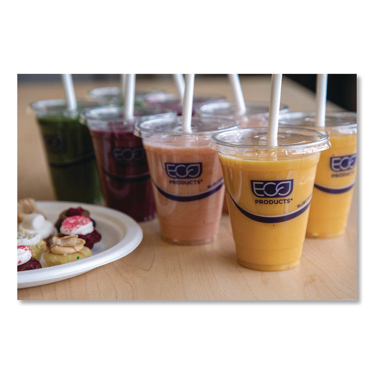 BlueStripe 25% Recycled Content Cold Cups, 12 oz, Plastic, Clear/Blue, 50/Pack, 20 Packs/Carton