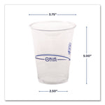 BlueStripe 25% Recycled Content Cold Cups, 16 oz, Plastic, Clear/Blue, 50/Pack, 20 Packs/Carton