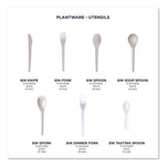 Plantware Compostable Cutlery, Knife, Plastic, Pearl White, 50/Pack, 20 Packs/Carton