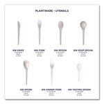 Plantware Compostable Cutlery, Fork, Plastic, Pearl White, 50/Pack, 20 Packs/Carton