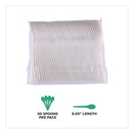 Plantware Compostable Cutlery, Spoon, Plastic, Pearl White, 50/Pack, 20 Pack/Carton