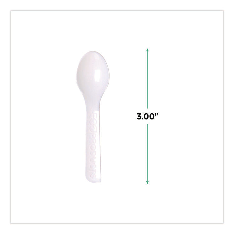 Plantware CPLA Tasting Spoon, Plastic, 3", White, 2,000/Carton