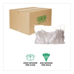 Plantware CPLA Tasting Spoon, Plastic, 3", White, 2,000/Carton