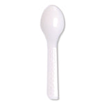Plantware CPLA Tasting Spoon, Plastic, 3", White, 2,000/Carton