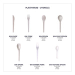 Plantware CPLA Tasting Spoon, Plastic, 3", White, 2,000/Carton