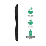 100% Recycled Content Cutlery, Knife, Plastic, Black, 50/Pack, 20 Packs/Carton