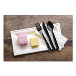 100% Recycled Content Cutlery, Spoon, Plastic, Black, 50/Pack, 20 Pack/Carton