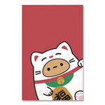 Smoko Tayto Lucky Cat Layflat Notebook, 1-Subject, Medium/College Rule, Red/White/Brown Cover, (72) 8 x 5 Sheets