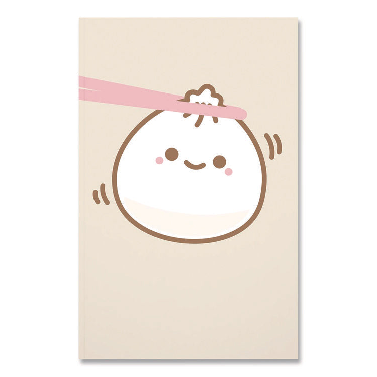 Smoko Lil B Dumpling Layflat Notebook, 1-Subject, Medium/College Rule, Tan/White/Pink Cover, (72) 8 x 5 Sheets