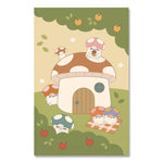 Smoko Mushroom Garden Layflat Notebook, 1-Subject, Medium/College Rule, Green/Tan/Red Cover, (72) 8 x 5 Sheets