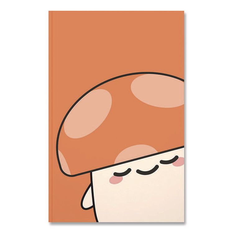 Smoko Kai Mushroom Layflat Notebook, 1-Subject, Medium/College Rule, Orange/White Cover, (72) 8 x 5 Sheets