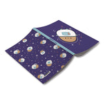 Smoko Astro Tayto Layflat Notebook, 1-Subject, Medium/College Rule, Blue/White/Tan Cover, (72) 8 x 5 Sheets