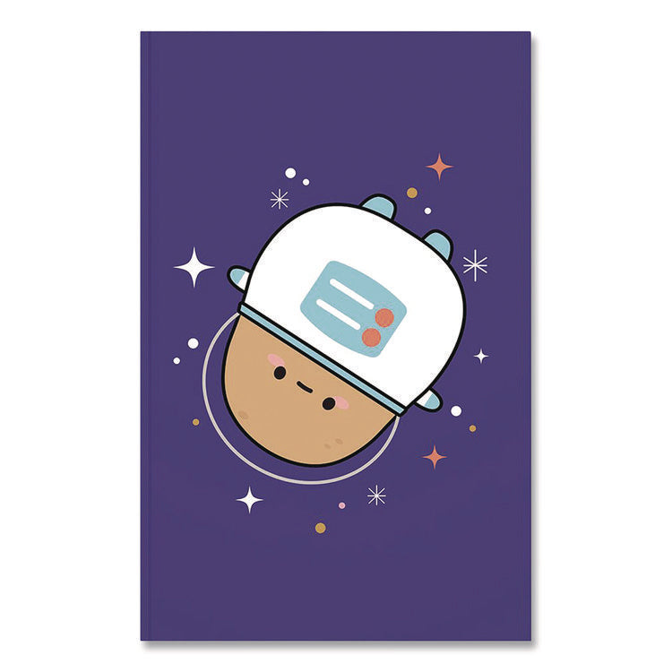 Smoko Astro Tayto Layflat Notebook, 1-Subject, Medium/College Rule, Blue/White/Tan Cover, (72) 8 x 5 Sheets