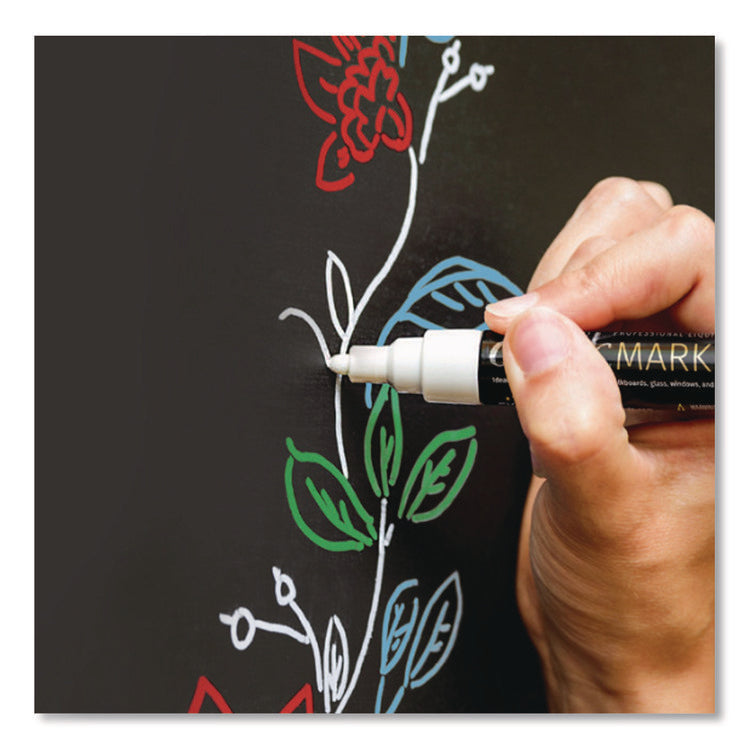 Liquid Chalk Markers, Assorted Tip Sizes and Types, White, 3/Pack
