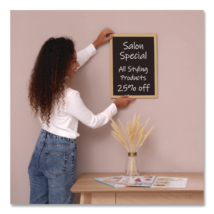 Chalkboard Sign, Black Surface, Brown Frame, 12 x 16