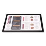 Menu Holder For 11 x 17 Menus, Landscape Orientation, 18.9 x 12.6 Holder, Clear/Black