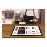 Menu Holder For 11 x 17 Menus, Landscape Orientation, 18.9 x 12.6 Holder, Clear/Black