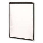 Menu Holder For 8.5 x 11 Menus, Portrait Orientation, 2-View, 9.3 x 12 Holder, Clear/Black/Silver, 10/Pack