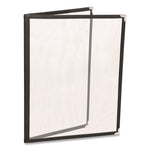 Menu Holder For 8.5 x 11 Menus, Portrait Orientation, 4-View, 9.6 x 12 Holder, Clear/Black/Silver, 10/Pack