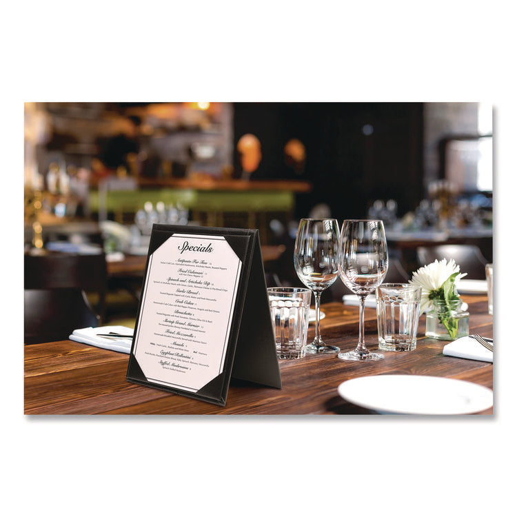 Table-Top Menu Holder, For 5 x 7 Menus, 5.6 x 7.6 Holder, Black