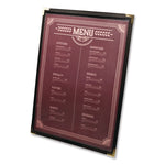 Menu Holder For 8.5 x 11 Menus, Portrait Orientation, 9.3 x 11.9 Holder, Clear/Black/Gold