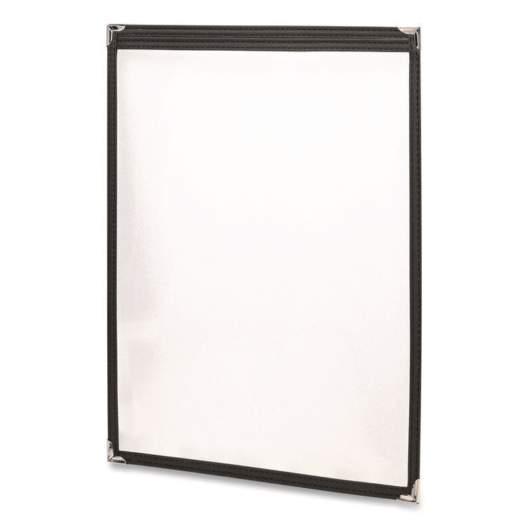 Menu Holder For 8.5 x 11 Menus, Portrait Orientation, 9.3 x 11.9 Holder, Clear/Black/Gold