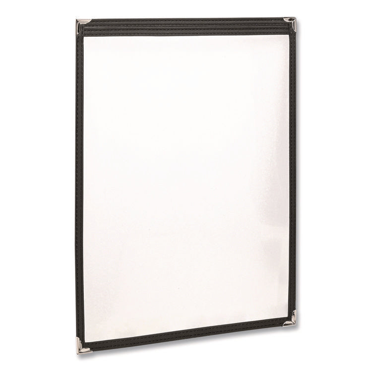 Menu Holder For 8.5 x 11 Menus, Portrait Orientation, 9.3 x 11.9 Holder, Clear/Black/Gold