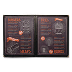 Menu Holder For 8.5 x 11 Menus, Portrait Orientation 4-View, 9.6 x 11.9, Clear/Black/Silver