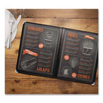 Menu Holder For 8.5 x 11 Menus, Portrait Orientation 4-View, 9.6 x 11.9, Clear/Black/Silver