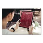Menu Holder For 11 x 17 Menus, Portrait Orientation, 11.7 x 18, Clear/Black/Silver