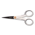 SoftGrip Nonstick Scissors, 5" Long, Straight White/Gray Handle