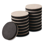 Furniture Sliders, 3.5" dia, Black/Beige, 16/Pack