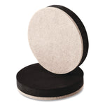 Furniture Sliders, 3.5" dia, Black/Beige, 16/Pack