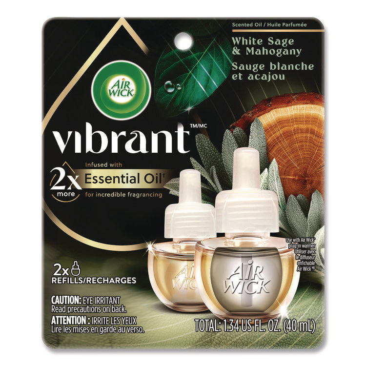 Scented Oil Refill, White Sage and Mahogany, 0.67 oz, 2/Pack