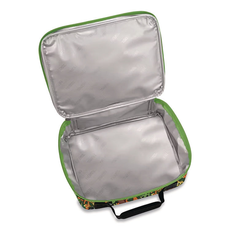 Minecraft Soft Lunch Box, 9.5" x 3.75" x 7.5", Green/Orange/Gray