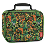 Minecraft Soft Lunch Box, 9.5" x 3.75" x 7.5", Green/Orange/Gray