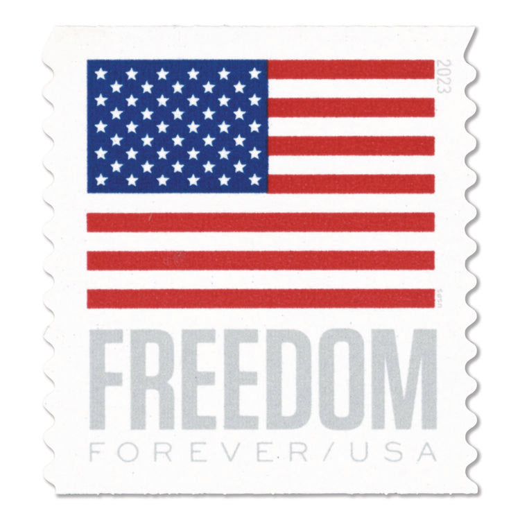 First-Class Forever Stamps, U.S. Flag, 20/Book