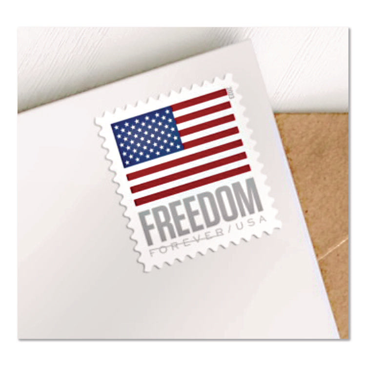 First-Class Forever Stamps, U.S. Flag, 20/Book