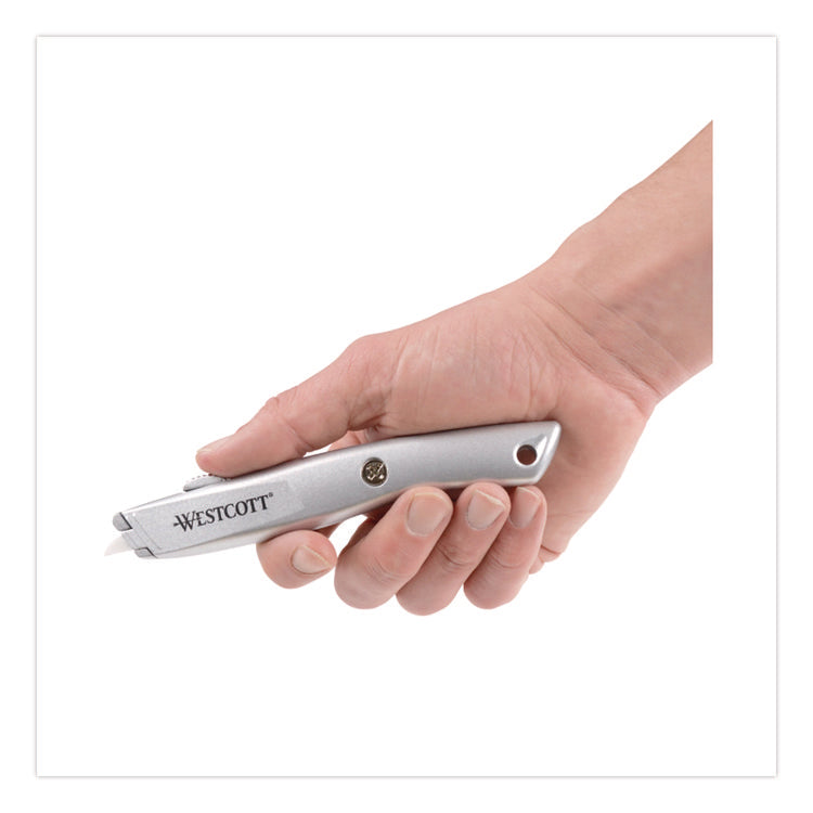 Aluminum Safety Cutter with Ceramic Blade, Aluminum Handle, Silver