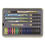 Master the Art of Calligraphy Fountain Pen Set, 33 Pieces, (5) Nib Sizes, (7) Ink Colors, (4) Barrel Colors