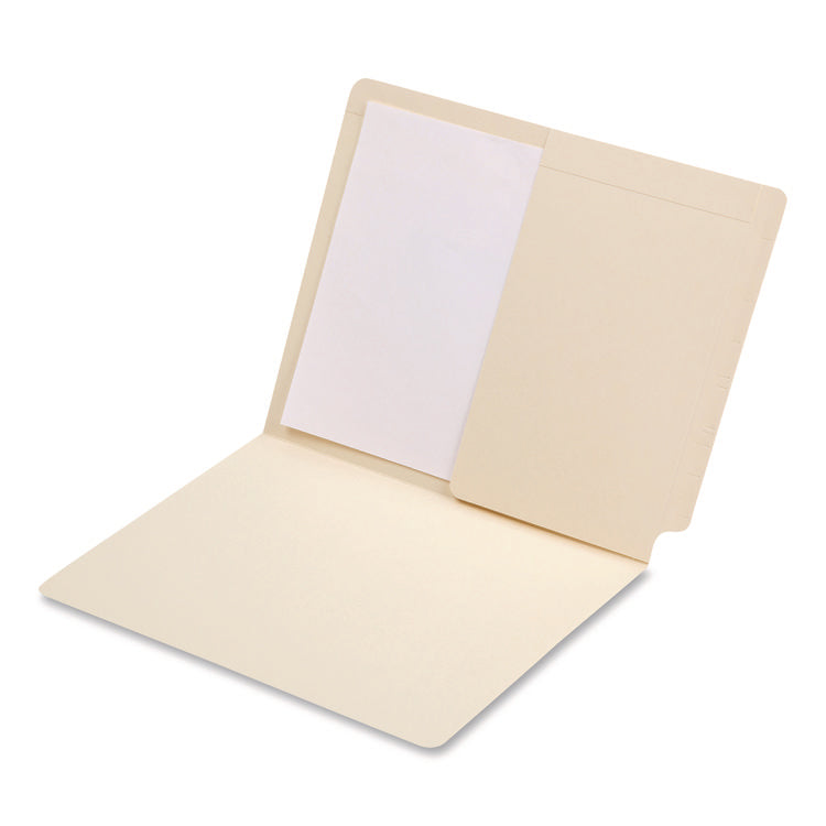 Manila End Tab Pocket Folder, Right Pocket, Straight Tabs, Letter Size, Manila, 50/Box