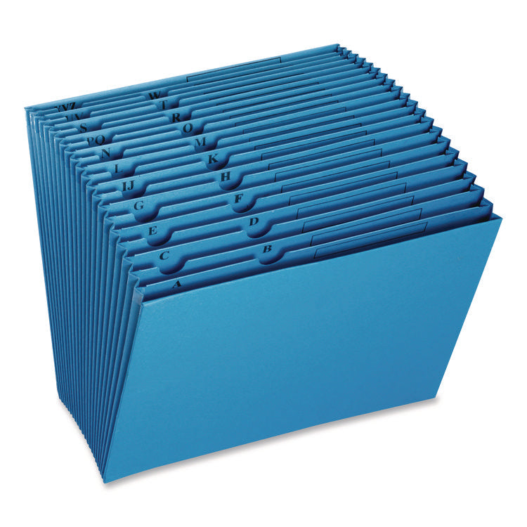 Colored Standard Reinforced Expanding Wallet, 21 Sections, 1/3-Cut Straight Tabs, Letter, Blue