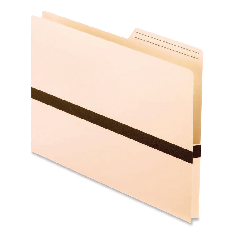 Drop Front Reinforced File Pocket, 1" Expansion, Letter Size, Manilla/Brown, 50/Box