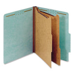Colored Pressboard Top Tab Classification Folders, 2.5" Expansion, 2 Dividers, 6 Fasteners, Letter Size, Light Blue, 10/Box