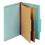 Colored Pressboard Top Tab Classification Folders, 2.5" Expansion, 2 Dividers, 6 Fasteners, Legal Size, Light Blue, 10/Box