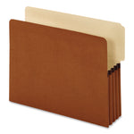 End Tab File Pocket, 3.5" Expansion, Letter Size, Redrope, 10/Box