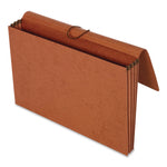 Extra-Wide Expanding Wallet, 5.25" Expansion, 1 Section, Flap/Elastic Cord Closure, Legal Size, Redrope, 10/Box
