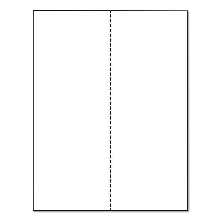 Perforated Paper, 92 Bright, Perforated 4.25" from Left, 8.5 x 11, White, 500 Sheets/Ream, 5 Reams/Carton