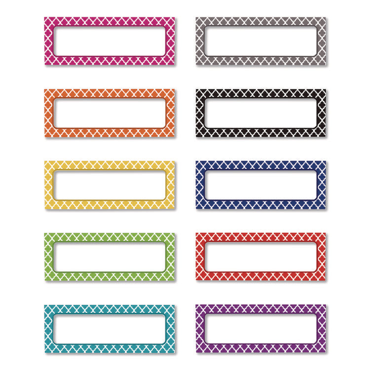 Moroccan Magnetic Labels, 10 Assorted Colors, 2.5" x 1", 30/Pack
