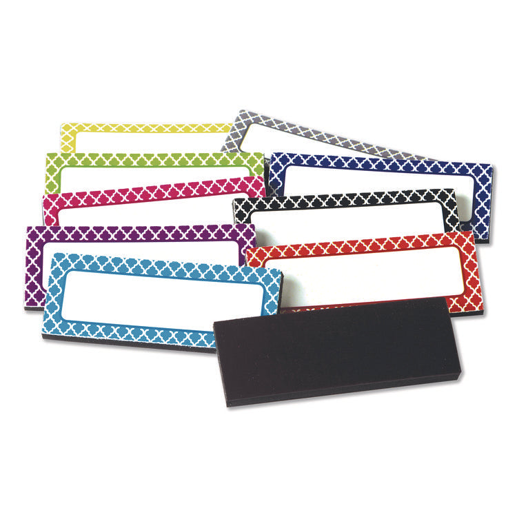 Moroccan Magnetic Labels, 10 Assorted Colors, 2.5" x 1", 30/Pack